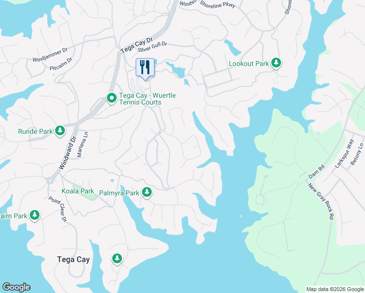 map of restaurants, bars, coffee shops, grocery stores, and more near 16073 Tana Tea Circle in Tega Cay