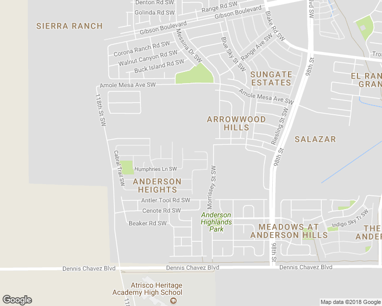 map of restaurants, bars, coffee shops, grocery stores, and more near 10619 Thayer Lane Southwest in Albuquerque