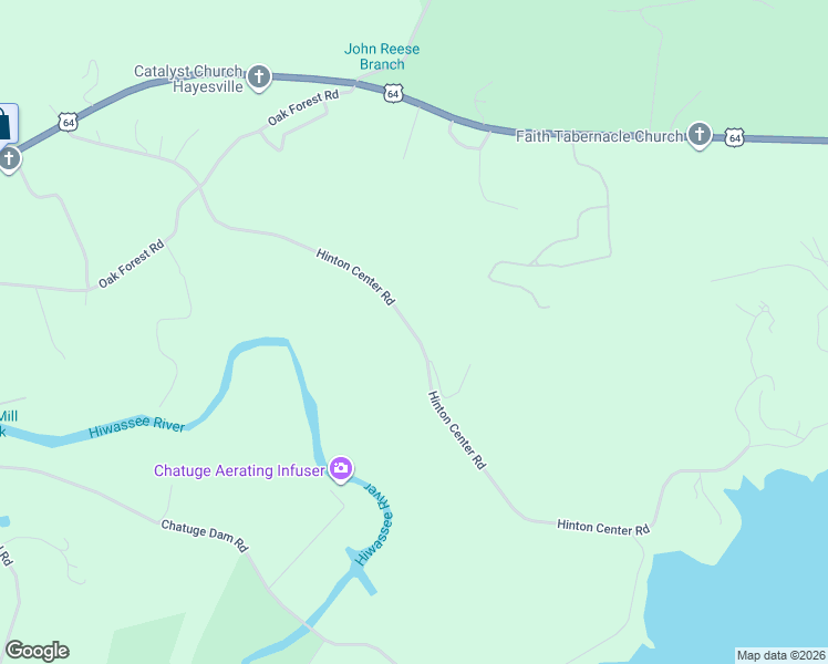 map of restaurants, bars, coffee shops, grocery stores, and more near 904-1050 Hinton Center Road in Hayesville
