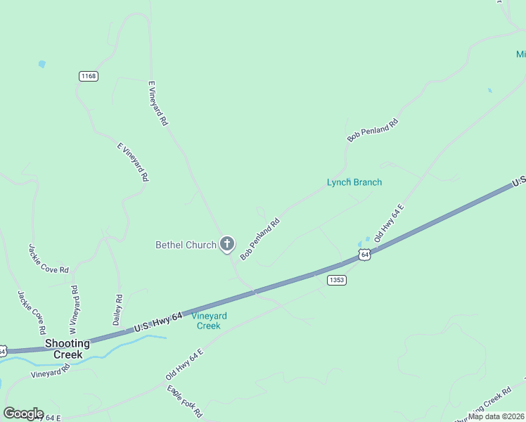 map of restaurants, bars, coffee shops, grocery stores, and more near 177 Bob Penland Road in Hayesville