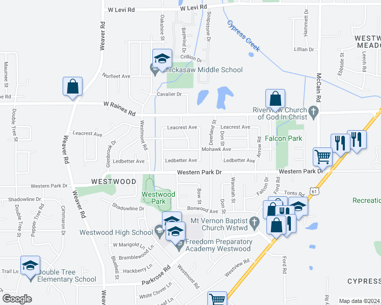 map of restaurants, bars, coffee shops, grocery stores, and more near 753 Mohawk Avenue in Memphis