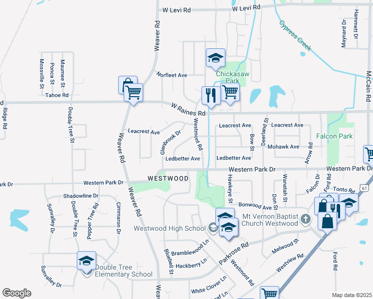 map of restaurants, bars, coffee shops, grocery stores, and more near 917 Pawnee Avenue in Memphis