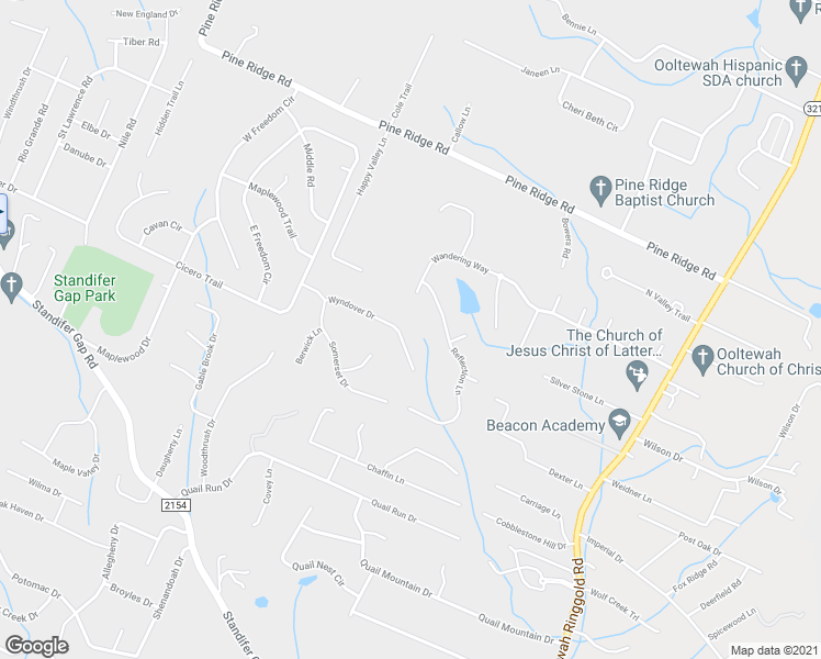 map of restaurants, bars, coffee shops, grocery stores, and more near 9325 Wyndover Drive in Ooltewah