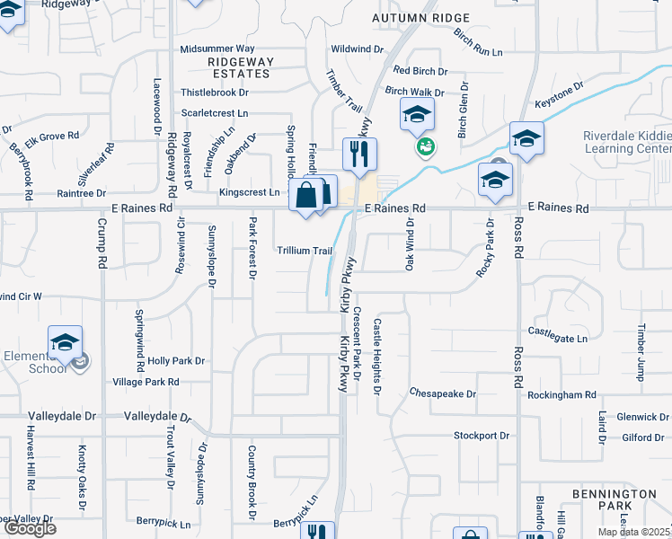 map of restaurants, bars, coffee shops, grocery stores, and more near 4250 Moonfall Way in Memphis