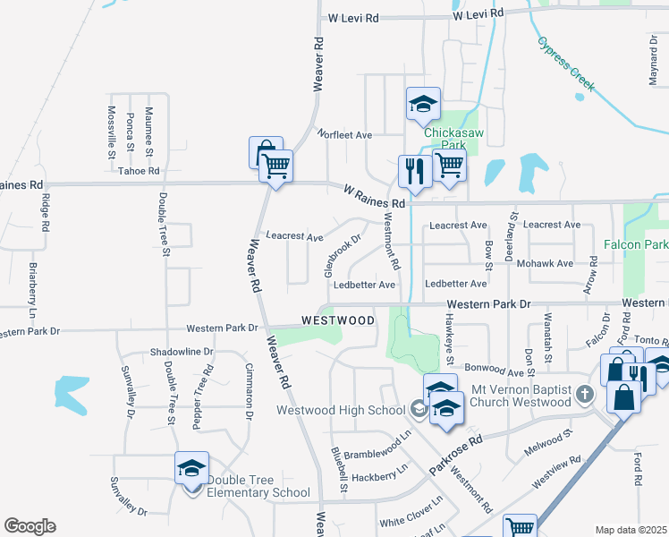 map of restaurants, bars, coffee shops, grocery stores, and more near 4254 Glenbrook Street in Memphis