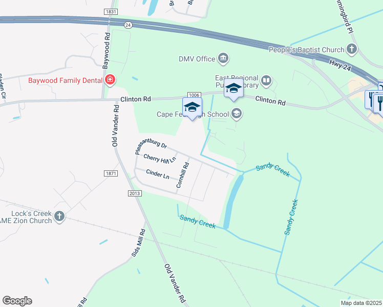 map of restaurants, bars, coffee shops, grocery stores, and more near 3956 Pleasantburg Drive in Fayetteville