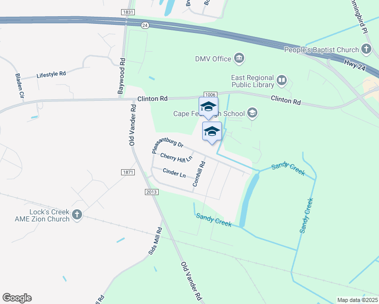 map of restaurants, bars, coffee shops, grocery stores, and more near 4247 Cherry Hill Lane in Fayetteville