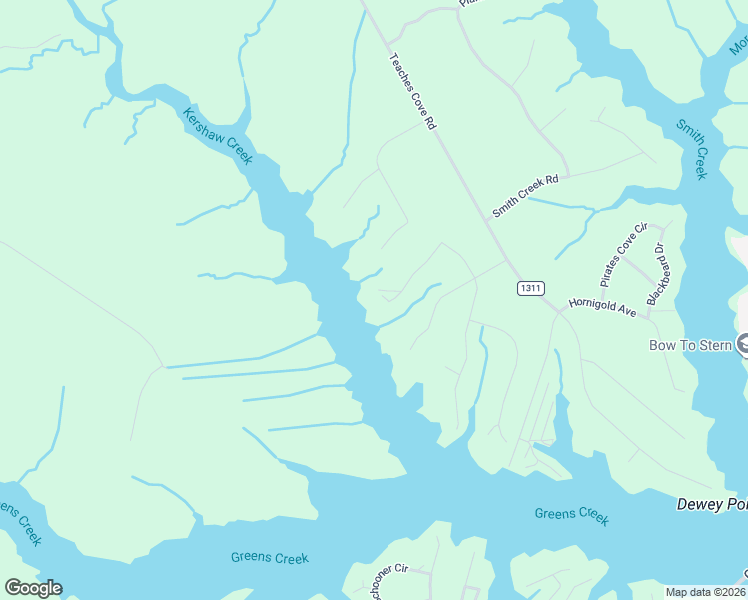 map of restaurants, bars, coffee shops, grocery stores, and more near 9525 Connie Cove Road in Oriental