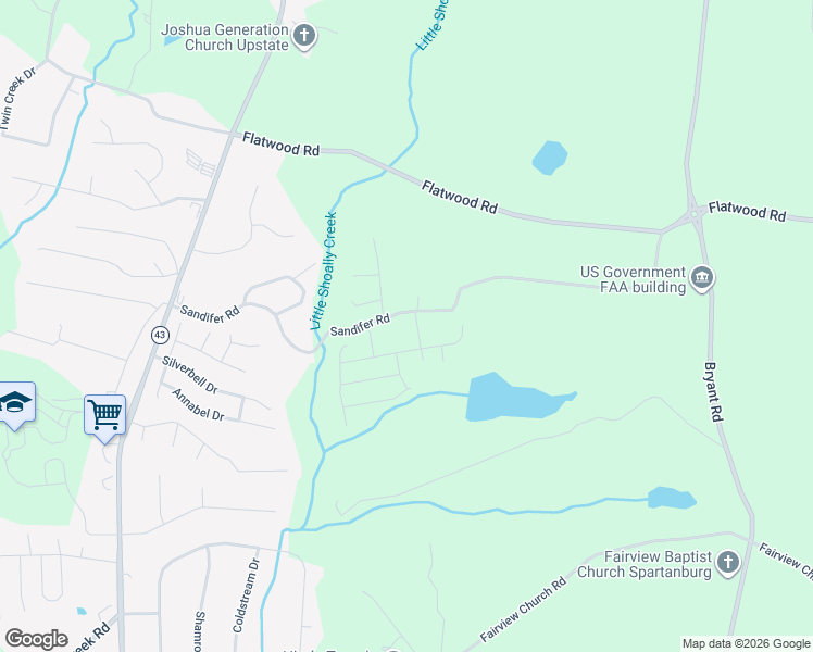 map of restaurants, bars, coffee shops, grocery stores, and more near 310 Sandifer Road in Spartanburg