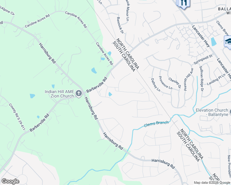 map of restaurants, bars, coffee shops, grocery stores, and more near 6913 Hunts Mesa Drive in Indian Land