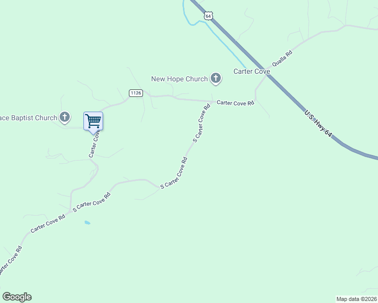map of restaurants, bars, coffee shops, grocery stores, and more near 287 South Carter Cove Road in Hayesville