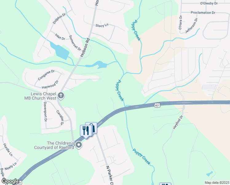 map of restaurants, bars, coffee shops, grocery stores, and more near 7339 Fayetteville Road in Raeford