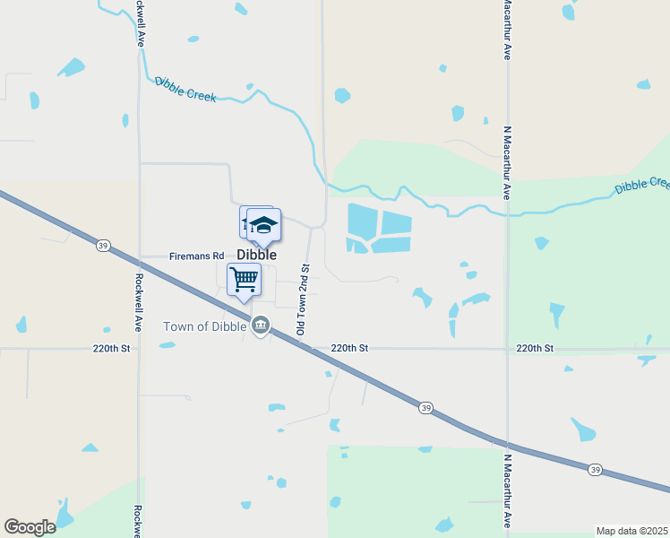 map of restaurants, bars, coffee shops, grocery stores, and more near 12547 222nd Street in Blanchard