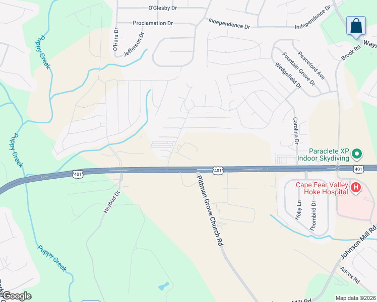 map of restaurants, bars, coffee shops, grocery stores, and more near 104 Midway Drive in Raeford
