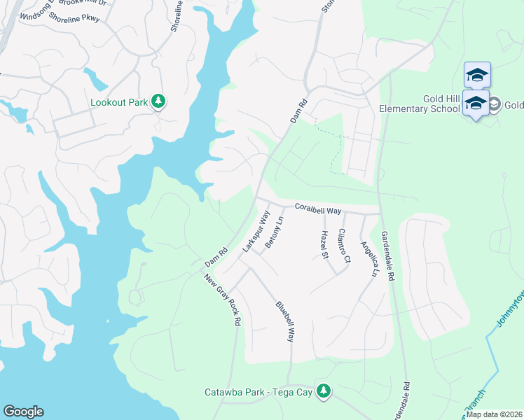 map of restaurants, bars, coffee shops, grocery stores, and more near 1716 Betony Lane in Fort Mill