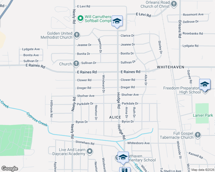 map of restaurants, bars, coffee shops, grocery stores, and more near 387 Dreger Road in Memphis