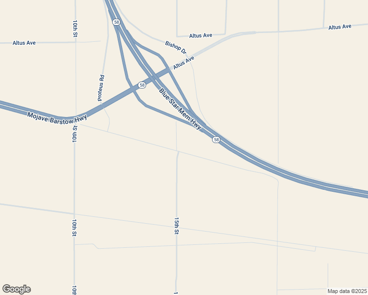map of restaurants, bars, coffee shops, grocery stores, and more near 20th Street East in Mojave