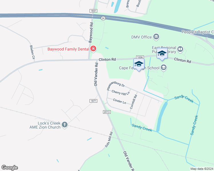 map of restaurants, bars, coffee shops, grocery stores, and more near 4066 Pleasantburg Drive in Fayetteville