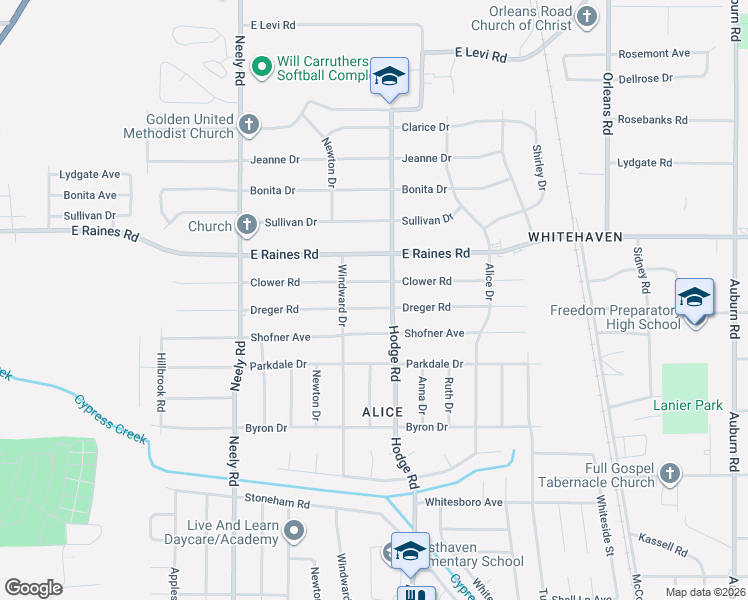 map of restaurants, bars, coffee shops, grocery stores, and more near 387 Dreger Road in Memphis