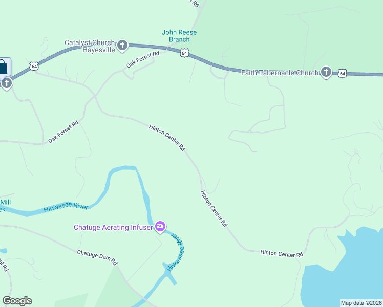 map of restaurants, bars, coffee shops, grocery stores, and more near 904-1050 Hinton Center Road in Hayesville