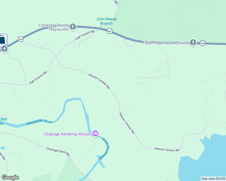 map of restaurants, bars, coffee shops, grocery stores, and more near 904-1050 Hinton Center Road in Hayesville