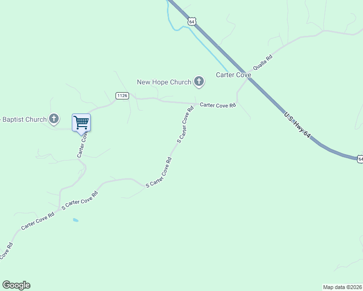 map of restaurants, bars, coffee shops, grocery stores, and more near 287 South Carter Cove Road in Hayesville