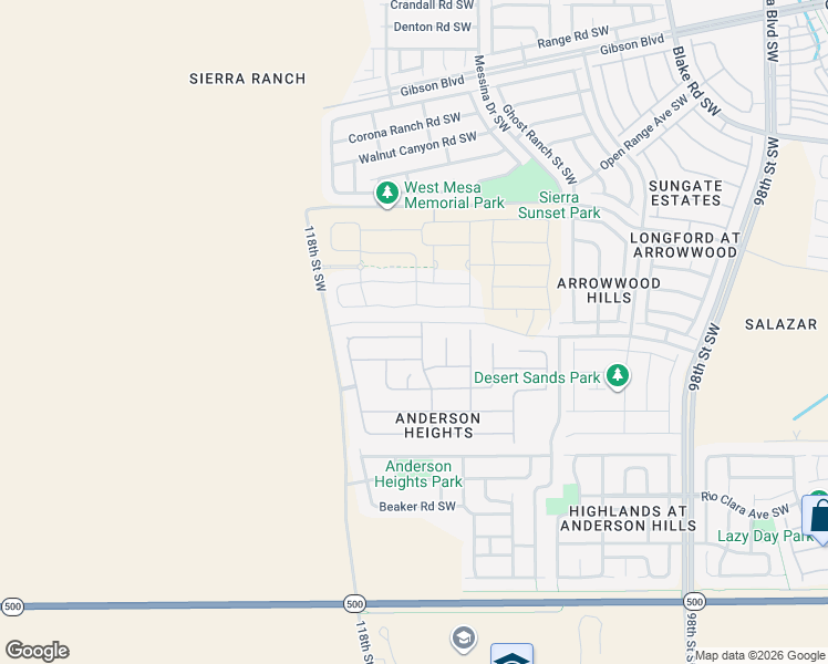 map of restaurants, bars, coffee shops, grocery stores, and more near 10747 Maness Lane Southwest in Albuquerque
