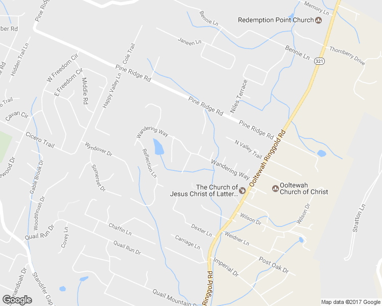 map of restaurants, bars, coffee shops, grocery stores, and more near 3165 Grassy Cove Lane in Ooltewah