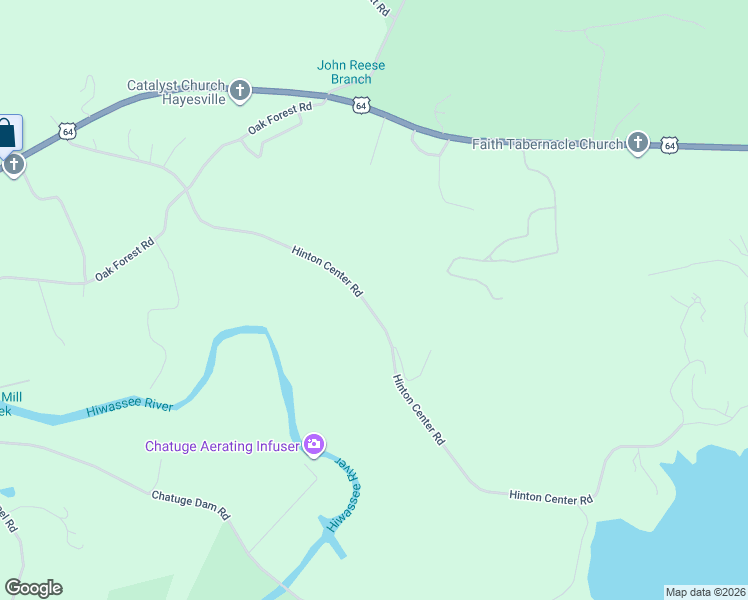 map of restaurants, bars, coffee shops, grocery stores, and more near 904-1050 Hinton Center Road in Hayesville