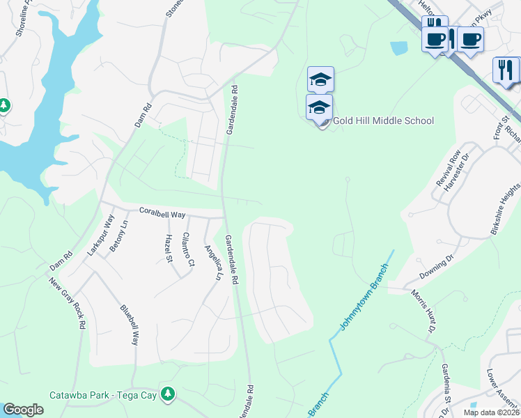 map of restaurants, bars, coffee shops, grocery stores, and more near 270 Annatto Way in Fort Mill