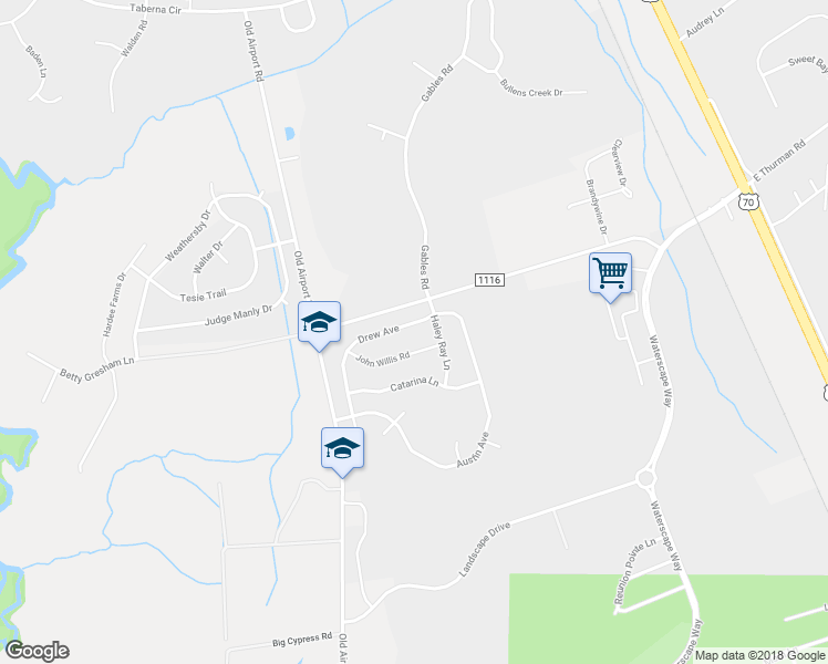 map of restaurants, bars, coffee shops, grocery stores, and more near 3107 Drew Avenue in New Bern