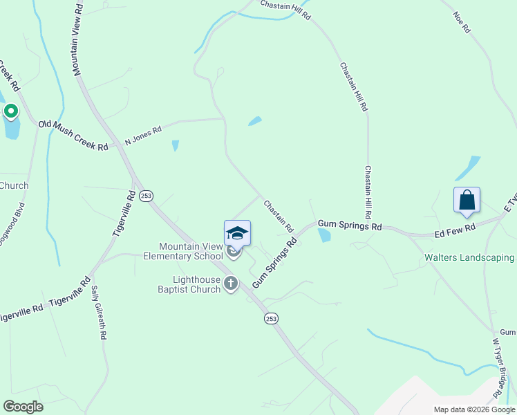 map of restaurants, bars, coffee shops, grocery stores, and more near 131 Chastain Road in Taylors