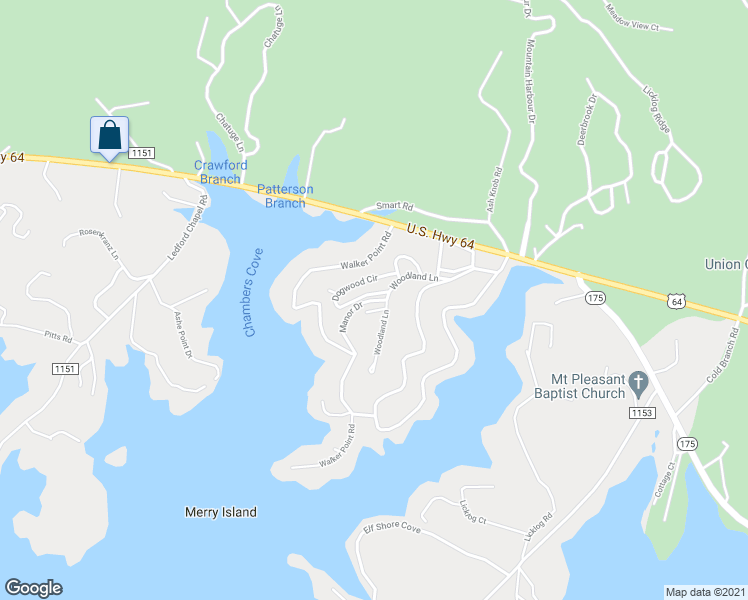 map of restaurants, bars, coffee shops, grocery stores, and more near 33 Manor Drive in Hayesville