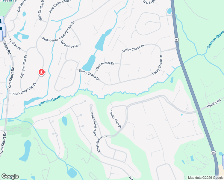 map of restaurants, bars, coffee shops, grocery stores, and more near 13301 Darby Chase Drive in Charlotte