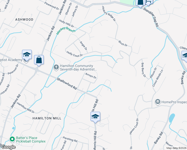 map of restaurants, bars, coffee shops, grocery stores, and more near 2415 Corral Trail in Chattanooga