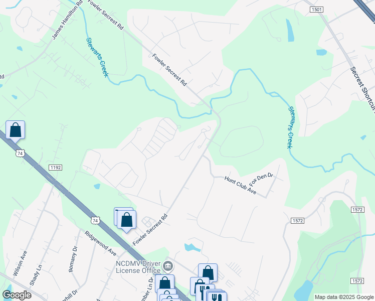 map of restaurants, bars, coffee shops, grocery stores, and more near 2417 Granville Place in Monroe