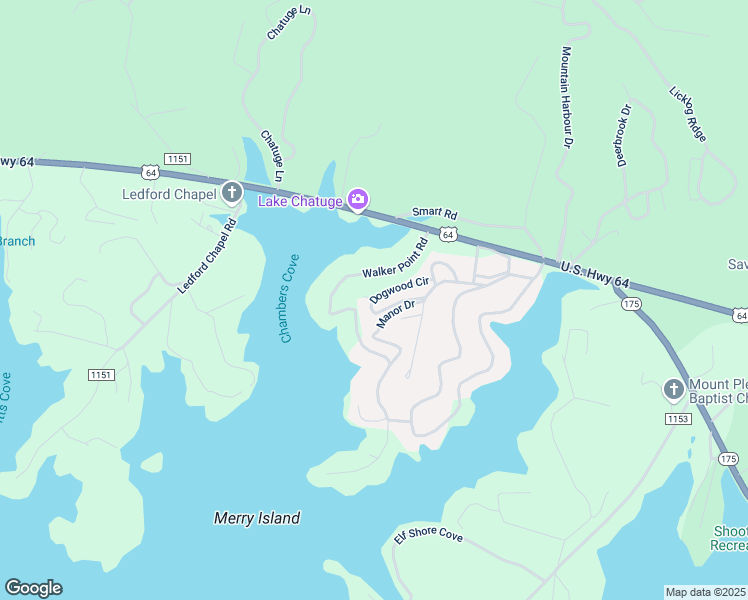 map of restaurants, bars, coffee shops, grocery stores, and more near 151 Dogwood Circle in Hayesville