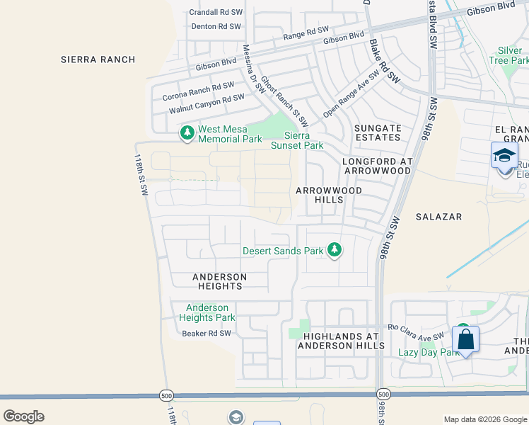 map of restaurants, bars, coffee shops, grocery stores, and more near 10643 Shard Road in Albuquerque