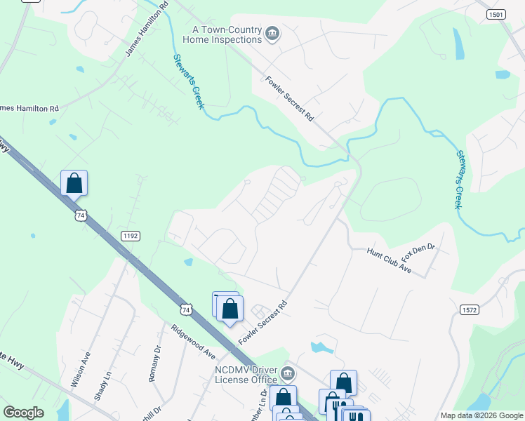 map of restaurants, bars, coffee shops, grocery stores, and more near 3328 Lucy Drive in Monroe