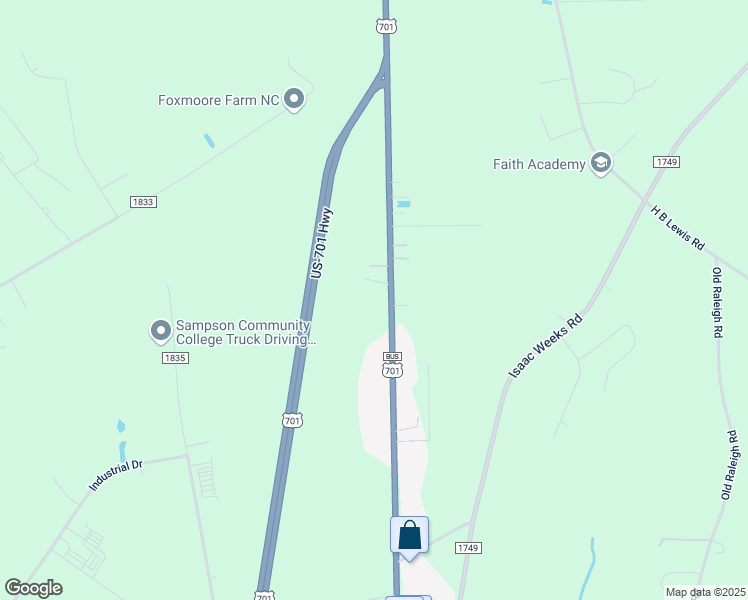 map of restaurants, bars, coffee shops, grocery stores, and more near 2229 Hobbton Highway in Clinton