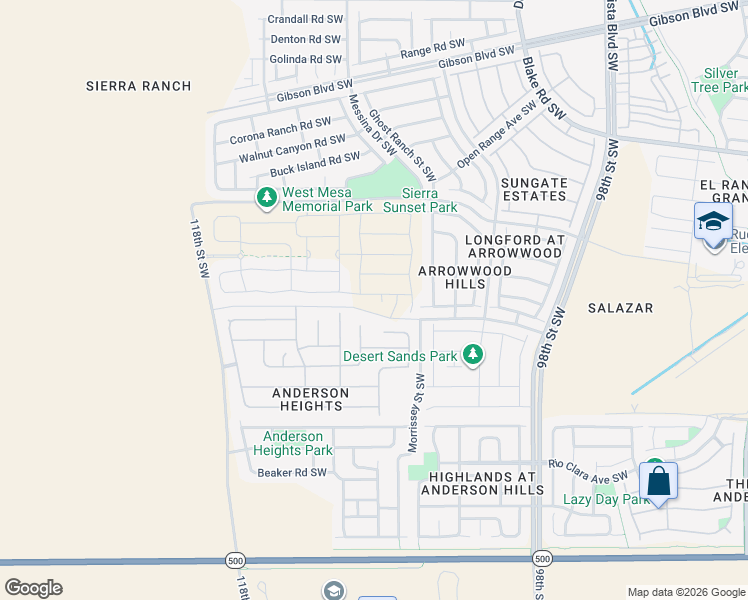 map of restaurants, bars, coffee shops, grocery stores, and more near 10643 Shard Road in Albuquerque