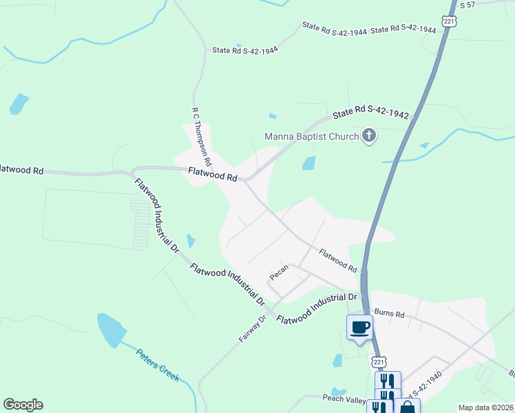 map of restaurants, bars, coffee shops, grocery stores, and more near 102 Robin Court in Spartanburg
