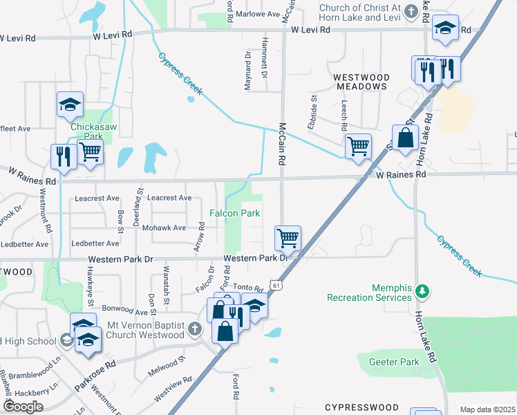 map of restaurants, bars, coffee shops, grocery stores, and more near 472 Tikamthi Cove in Memphis