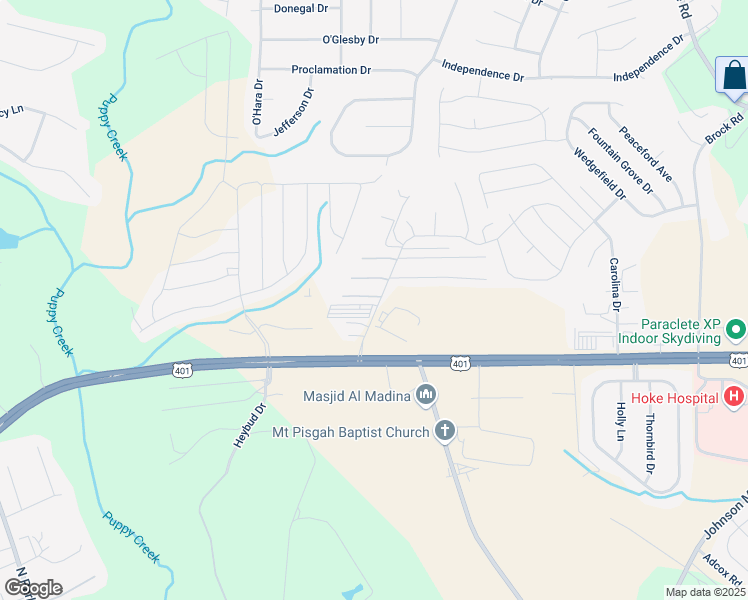 map of restaurants, bars, coffee shops, grocery stores, and more near 200 Leisure Trail in Raeford