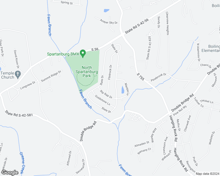 map of restaurants, bars, coffee shops, grocery stores, and more near 689 Flintrock Drive in Boiling Springs