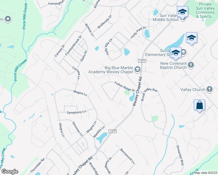 map of restaurants, bars, coffee shops, grocery stores, and more near 2206 Harding Place in Indian Trail