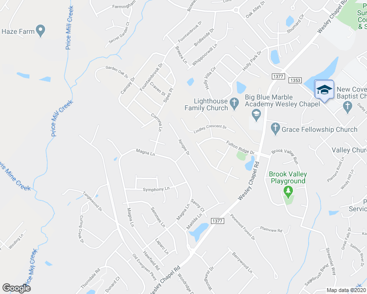 map of restaurants, bars, coffee shops, grocery stores, and more near 2001 Apogee Drive in Indian Trail