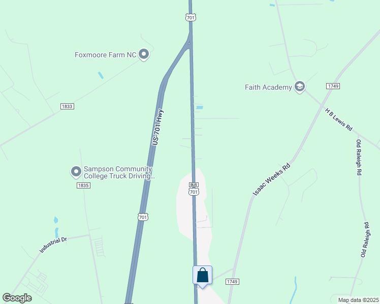 map of restaurants, bars, coffee shops, grocery stores, and more near 2229 Hobbton Highway in Clinton