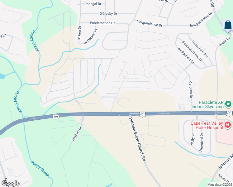 map of restaurants, bars, coffee shops, grocery stores, and more near 200 Leisure Trail in Raeford