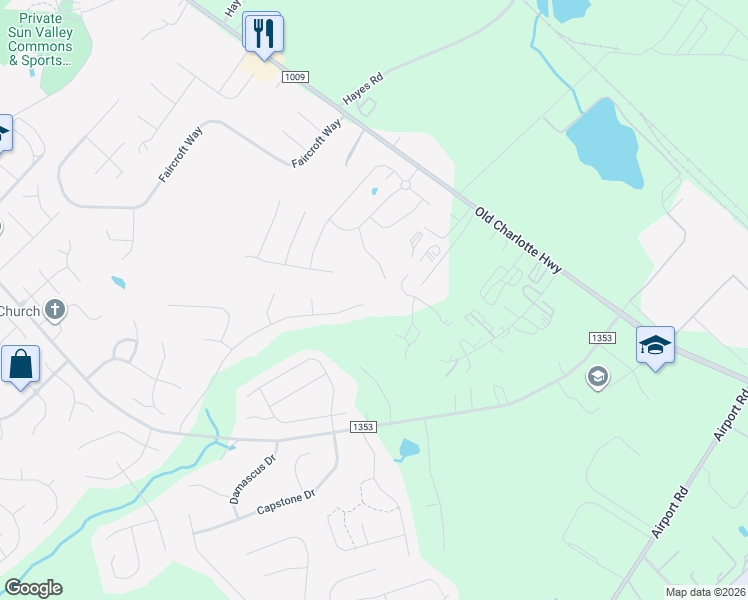 map of restaurants, bars, coffee shops, grocery stores, and more near 2623 Grayson Parkway in Monroe